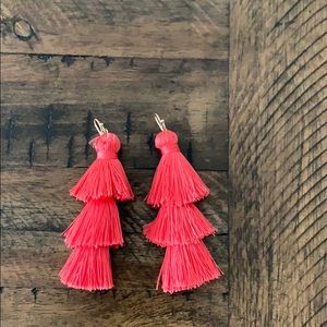 Coral Bauble Bar Earrings BOGO FREE
